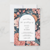 Tijdloze Romance:  vervaagd Roos Roze bruiloft Kaart (Voorkant)