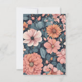 Tijdloze Romance:  vervaagd Roos Roze bruiloft Kaart (Achterkant)