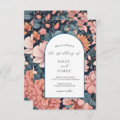 Tijdloze Romance:  vervaagd Roos Roze bruiloft Kaart (Voorkant / Achterkant)