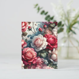 Tijdloze Roos Bloemige Charme Briefkaart