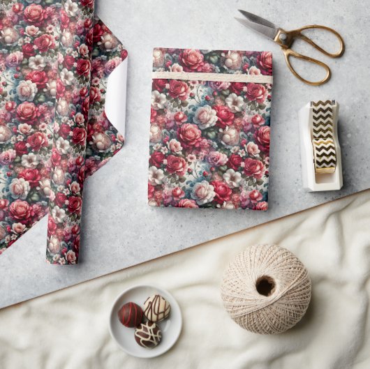 Tijdloze Roos Bloemige Charme Cadeaupapier (Crafts)