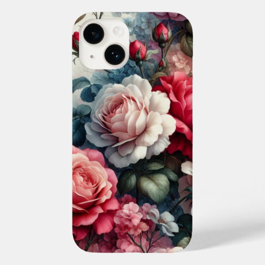 Tijdloze Roos Bloemige Charme Case-Mate iPhone Case (Achterkant)