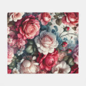 Tijdloze Roos Bloemige Charme Fleece Deken (Voorkant (Horizontaal))
