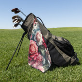 Tijdloze Roos Bloemige Charme Golfhanddoek (Groen)