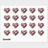 Tijdloze Roos Bloemige Charme Hart Sticker (Vel)