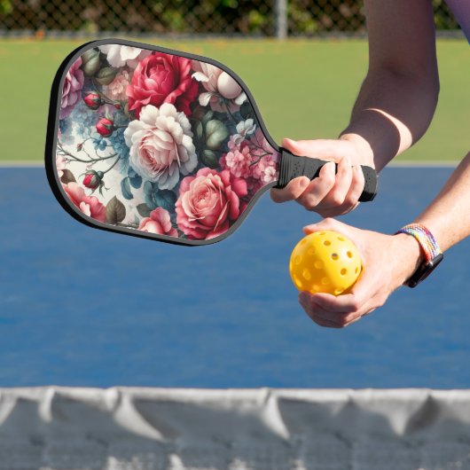 Tijdloze Roos Bloemige Charme Pickleball Paddle (Insitu)
