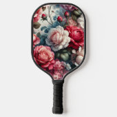 Tijdloze Roos Bloemige Charme Pickleball Paddle (Achterkant)