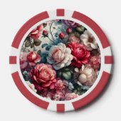 Tijdloze Roos Bloemige Charme Poker Chips (Voorkant)