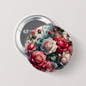 Tijdloze Roos Bloemige Charme Ronde Button 5,7 Cm (Voorkant /achterkant)