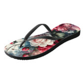 Tijdloze Roos Bloemige Charme Teenslippers (Schuin)