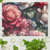 Tijdloze Roos Bloemige Charme Theedoek (Gevouwen)