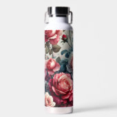 Tijdloze Roos Bloemige Charme Waterfles (Voorkant)