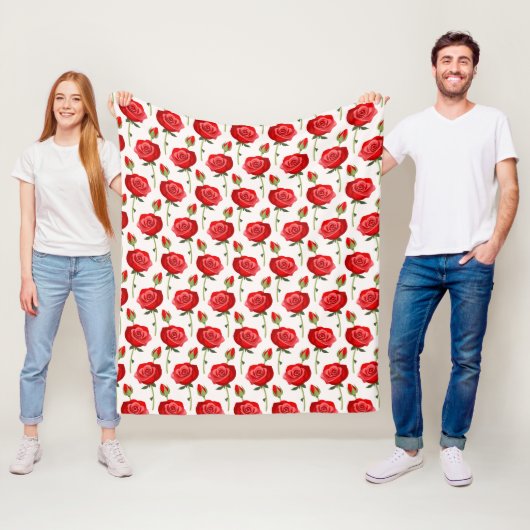 Tijdloze Roos Fleece Deken (In situ)