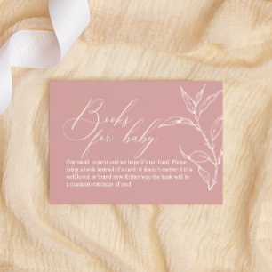 Tijdloze Roze Bloemen Boeken Voor Baby Borrel Vint Notitiekaartje