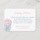 Tijdloze roze bloemenmarine blauw display douche informatiekaartje (Voorkant)