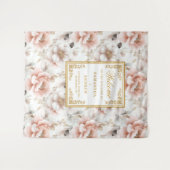 Tijdloze Roze Gouden Waterverf Bruidssluier Tapijt Wandkleed (Voorkant (horizontaal))