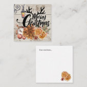 Tijdloze rustieke boerderij Hout Rendier Kerstmis Notitiekaartje (Voorkant / Achterkant)