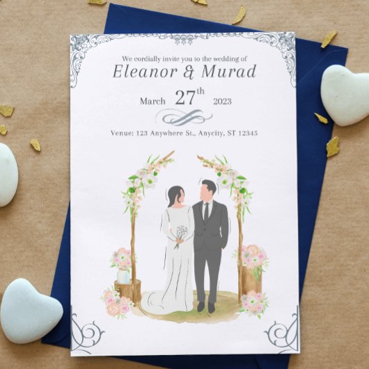 Tijdloze rustieke charme bruiloft kaart