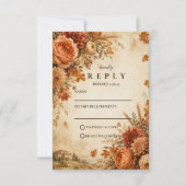 Tijdloze Rustieke Herfst Bruiloft RSVP Kaartje (Voorkant)
