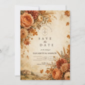 Tijdloze Rustieke Herfst Bruiloft Save The Date (Voorkant)