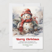 Tijdloze rustieke kerstscène feestelijke groet feestdagenkaart (Voorkant)
