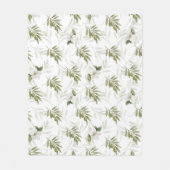 Tijdloze Sage Olijf Waterverf Chic Fleece Deken (Voorkant)