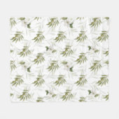 Tijdloze Sage Olijf Waterverf Chic Fleece Deken (Voorkant (Horizontaal))