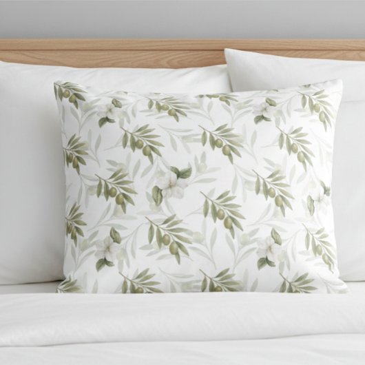 Tijdloze Sage Olijf Waterverf Chic Kussensloop