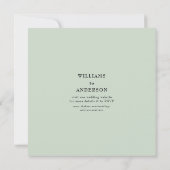 Tijdloze Sage Vierkante Bruiloft Save the Date (Achterkant)