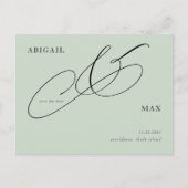 Tijdloze Sage Vierkante Bruiloft Save the Date Briefkaart (Voorkant)