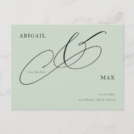 Tijdloze Sage Vierkante Bruiloft Save the Date Briefkaart