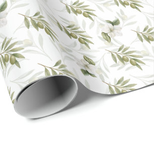 Tijdloze Salie Olijf Aquarel Chic Cadeaupapier