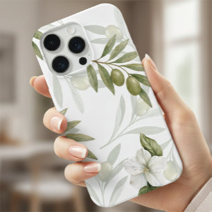 Tijdloze Salie Olijf Waterverf Chic iPhone 15 Pro Case