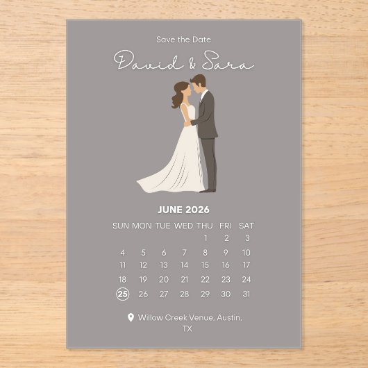 Tijdloze Save The Date Trouw Aankondiging  (Voorkant)