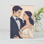 Tijdloze schatten: handtekening bruiloft uitnodigi kaart (Staand voorkant)