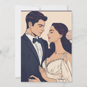 Tijdloze schatten: handtekening bruiloft uitnodigi kaart