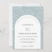 Tijdloze schoonheid: Ginkgo Biloba bruiloft Kaart (Voorkant)