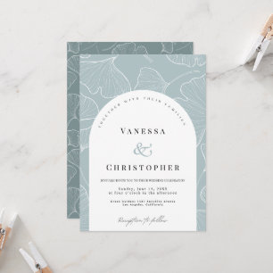 Tijdloze schoonheid: Ginkgo Biloba bruiloft Kaart