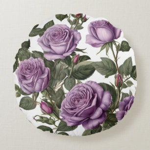 "Tijdloze Schoonheid: Paarse Provinciale Oude Roze Rond Kussen