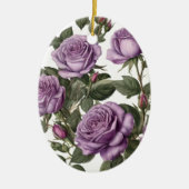 Tijdloze schoonheid: Paarse provinciale  Rozen Keramisch Ornament (Voorkant)