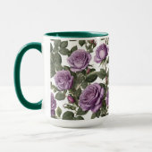 Tijdloze schoonheid: Paarse provinciale  Rozen Mok (Links)