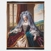 Tijdloze schoonheid van een majestueuze dame met e fleece deken (Voorkant)