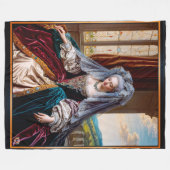 Tijdloze schoonheid van een majestueuze dame met e fleece deken (Voorkant (Horizontaal))
