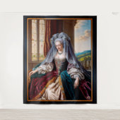 Tijdloze schoonheid van een majestueuze dame met e wandkleed (Voorkant)