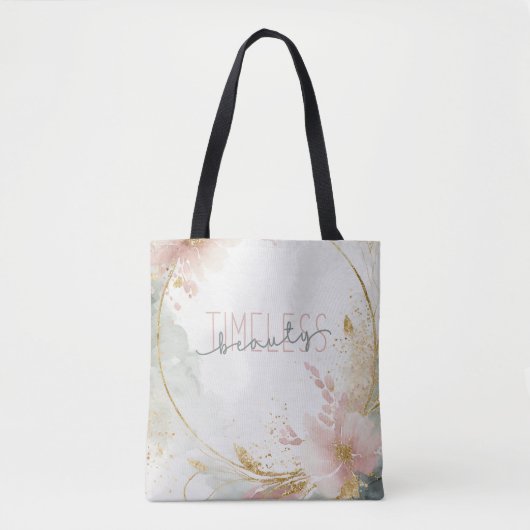 Tijdloze schoonheid – Zalara Luxe Tan & Gold Marbl Tote Bag (Voorkant)