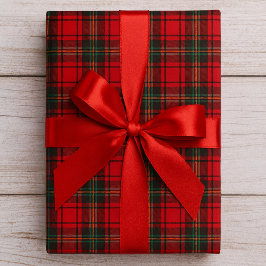 Tijdloze Schotse Plaid Rode Zwarte Ralph Kerstmis Cadeaupapier