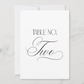 Tijdloze Script 5x7 Trouwtafel Nummer Twee Bord Kaart (Voorkant)