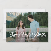 Tijdloze Script Bewerkbare Kleur Save The Date Kaa Kaart (Voorkant)
