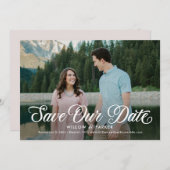 Tijdloze Script Bewerkbare Kleur Save The Date Kaa Kaart (Voorkant / Achterkant)