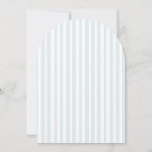 Tijdloze Script Blauwe Strepen Gebogen Bruidsdouch Kaart (Achterkant)